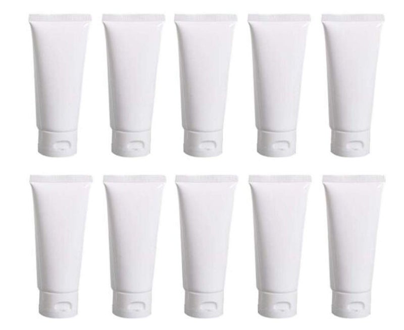VASANA 20PCS 100ml/3.4oz Empty Refill White Plastic Cosmetic Lotion Tubes Bottles Shampoo Facial Cleanser Makeup Sample Soft Container Tube Bottle Vial Jar Pot Case with Flip Cap - Image 1