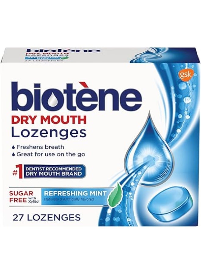 Biotene Lozenges, Dry Mouth Lozenges for Fresh Breath, Refreshing Mint, 27 Count - Image 1