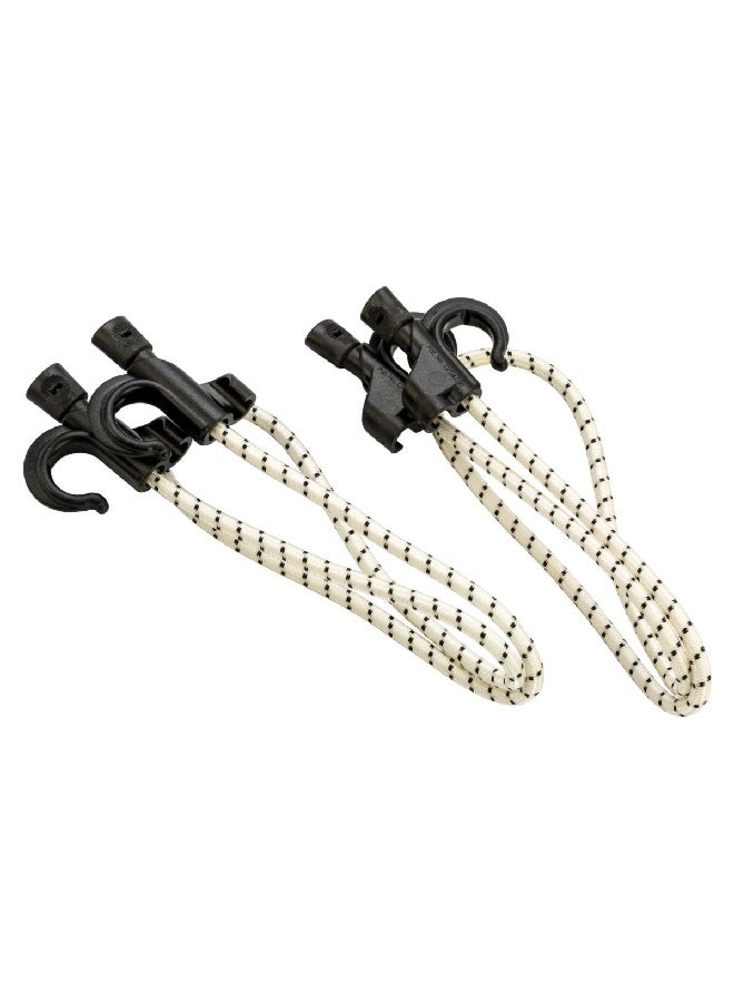 Monkey Fingers 2-Piece Weather And Uv-Resistant Materials Adjustable Bungee Cord Black And White 6-60 Inch Bng-39-2 - Image 2