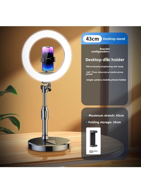 Desktop Photography Special Light Lamp Supplement Bracket Main Soft Light Photography Arrangement Live Shooting Broadcast Small Fill Light Straight-Light Source Color:Desktop Model + 26cm Beauty Lamp [weighted Version Bracket]