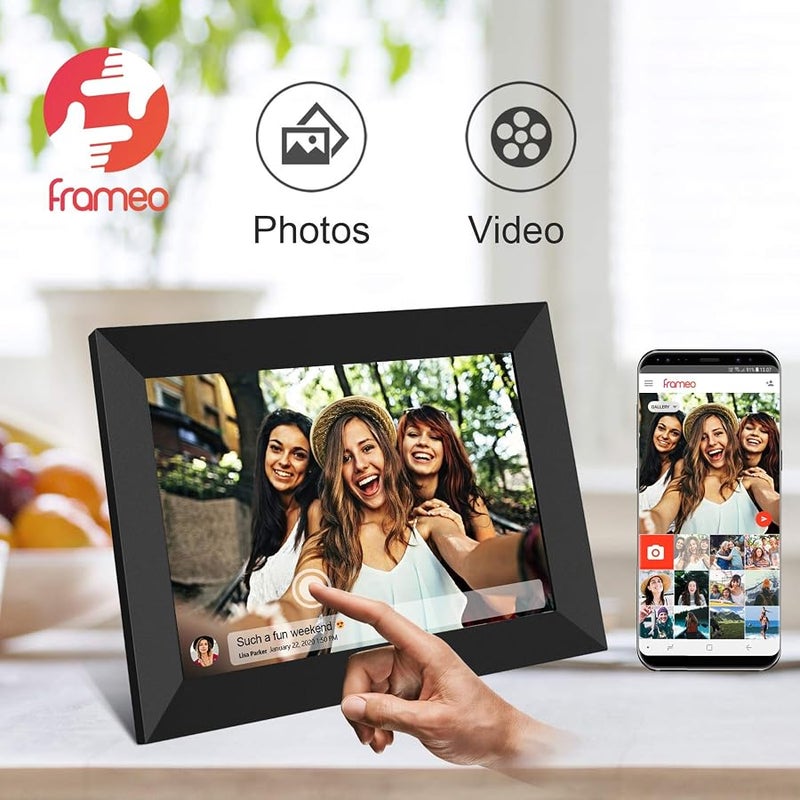 اطار صور رقمي ذكي 10.1 انش بتقنية واي فاي 1280x800 IPS LCD تعمل باللمس، دوران تلقائي للصورة والمناظر الطبيعية، ذاكرة مدمجة 32GB، مشاركة اللحظات على الفور عبر تطبيق فراميو من اي مكان - Image 3