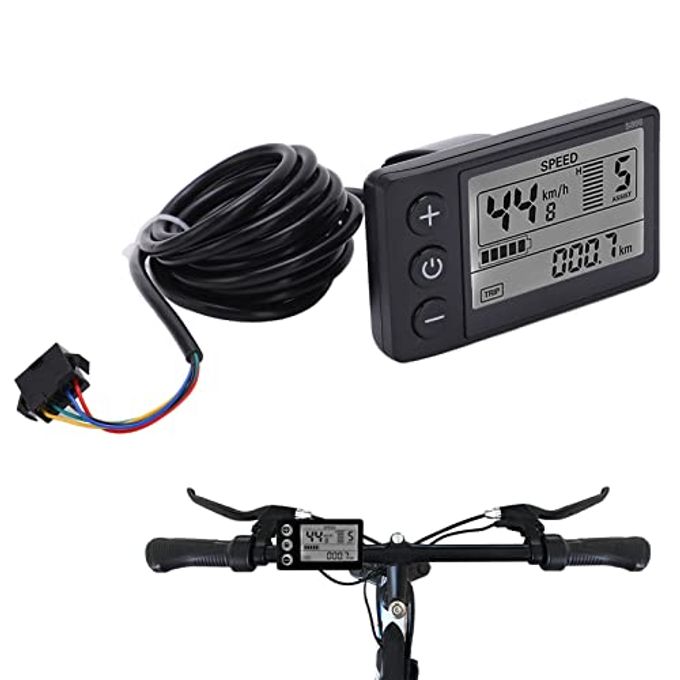 Goshyda S866 Bike Computer, Electric Display Lcd Meter, 24V 36V 48V Electric Scooter Control Panel With Plug, Bike Speedometer Odometer, Black, For 22.2Mm/0.9In Handlebars - Image 1