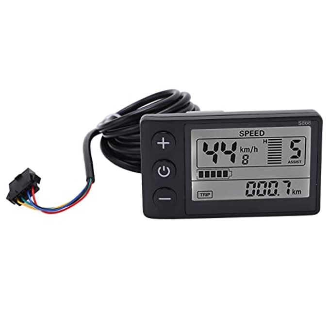 Goshyda S866 Bike Computer, Electric Display Lcd Meter, 24V 36V 48V Electric Scooter Control Panel With Plug, Bike Speedometer Odometer, Black, For 22.2Mm/0.9In Handlebars - Image 2