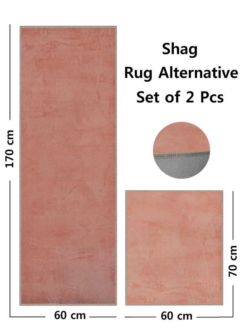 Generic Shag Alternative Rug Runner Set Of 2Pcs ( 60*170cm And 60*70cm) Semon  - Image 1