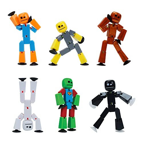 Zing Stikbot 6 Pack Set of 6 Stikbot Collectable Action Figures Create Stop Motion Animation Styles May Vary - Image 1