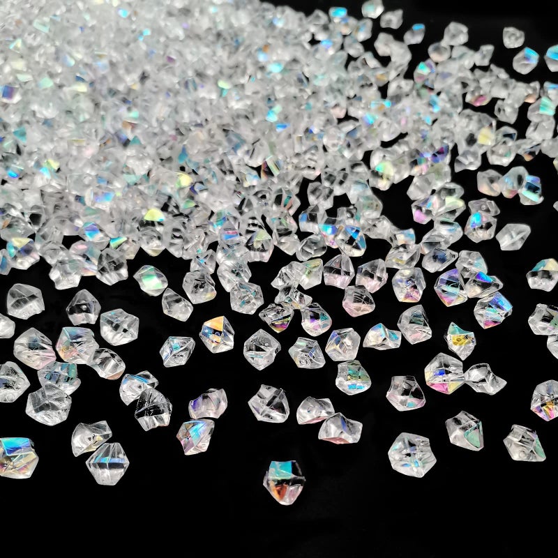 LYFJXX Iridescent Vase Filler, 1400 PCS 6 * 9 mm Acrylic Ice Cubes Acrylic Gem Plastic Diamonds Acrylic Table Centerpiece - Image 1
