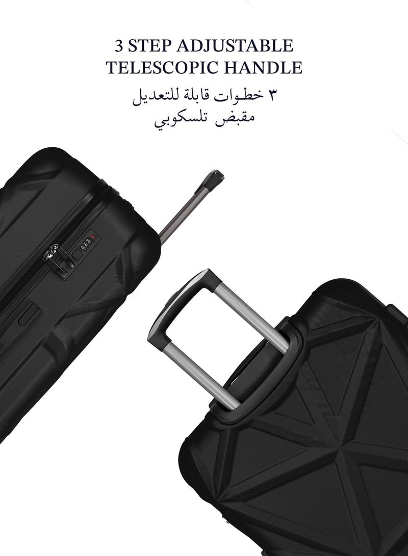 PARAJOHN Matrix 20-Inch Small ABS Hard Case Cabin Luggage Trolley Bag with 8 Spinner Wheels and Lock – Black - Image 2