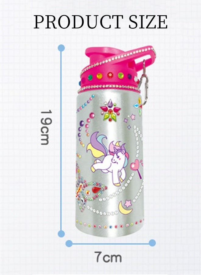 DUNISO Decorate Your Own Water Bottle Kit Gem Diamond Painting Arts and Crafts Toys Gifts for Ages 3+ Fun Diamond Painting Art Gem Stickers Craft Girls Aluminum Alloy Water Bottle Arts Crafts for Girls - Image 4