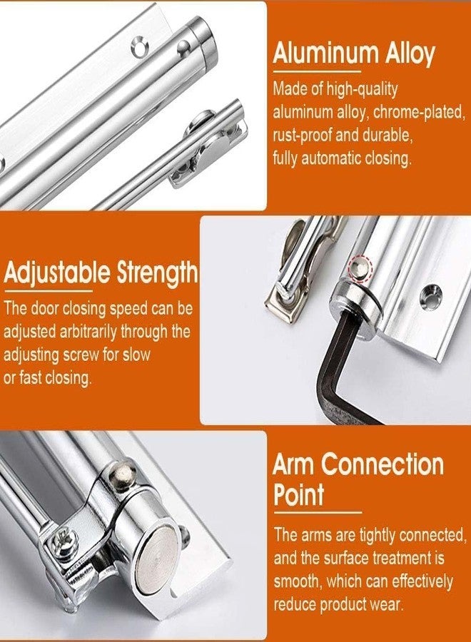 VANIBHA � Surface Mounted Door Closer, Adjustable Spring Door Closer, Safety Automatic Door Closer for Light Weight Door for Residential or Commercial Use with Allen Key and Screws (Silver, 1pc) - Image 4
