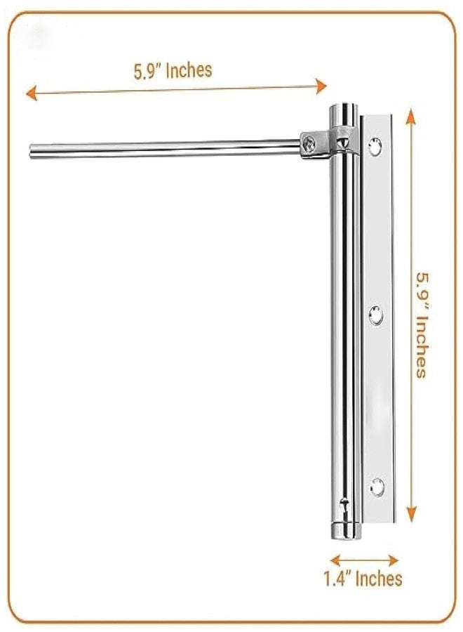 VANIBHA � Surface Mounted Door Closer, Adjustable Spring Door Closer, Safety Automatic Door Closer for Light Weight Door for Residential or Commercial Use with Allen Key and Screws (Silver, 1pc) - Image 2