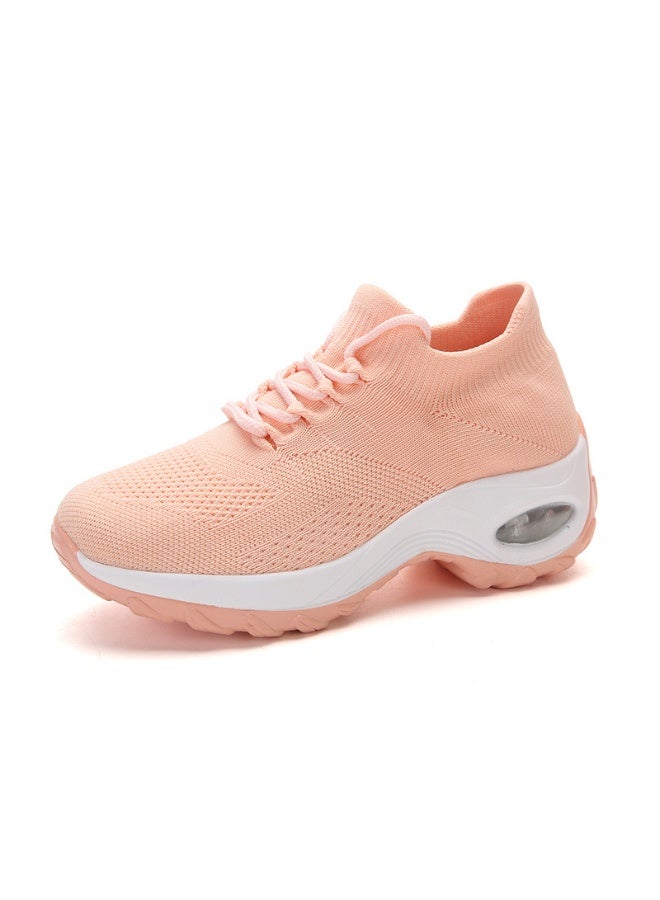 NIBEMINENT Women Walking Trainers Fashion Fly Weaving Sock Sneakers Breathe Comfort Nursing Shoes Casual Platform Loafers Non-Slip - Image 1