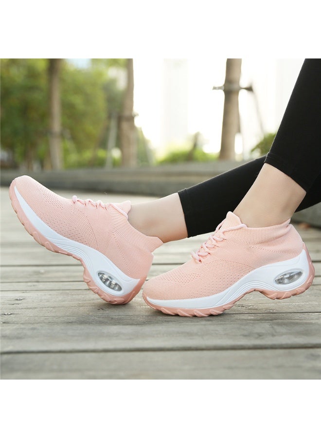 NIBEMINENT Women Walking Trainers Fashion Fly Weaving Sock Sneakers Breathe Comfort Nursing Shoes Casual Platform Loafers Non-Slip - Image 2