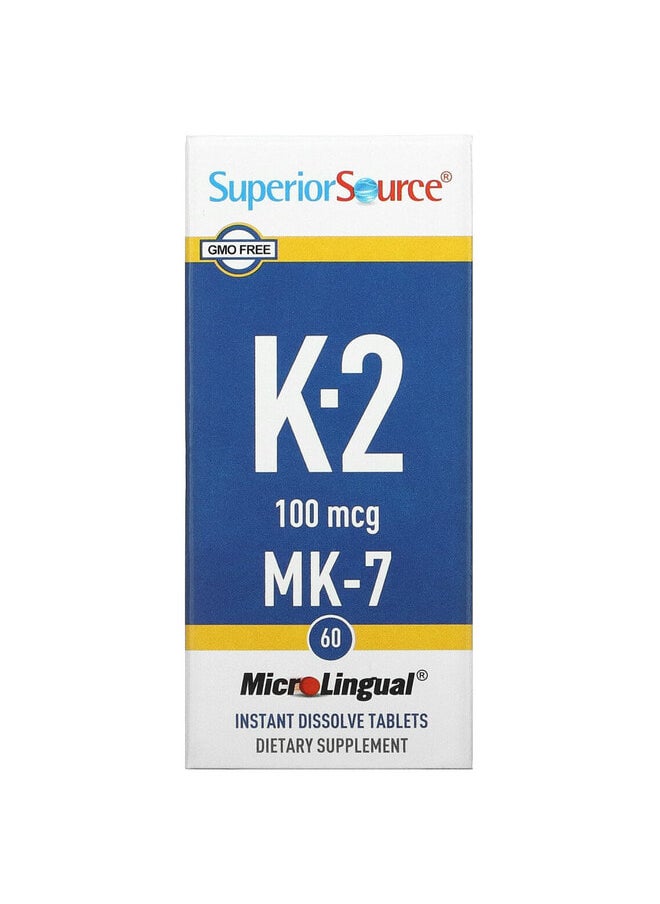 Superior Source Vitamin K-2, 100 mcg, 60 MicroLingual Instant Dissolve Tablets  - Image 1