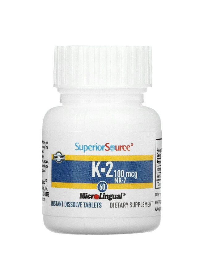 Superior Source Vitamin K-2, 100 mcg, 60 MicroLingual Instant Dissolve Tablets  - Image 3