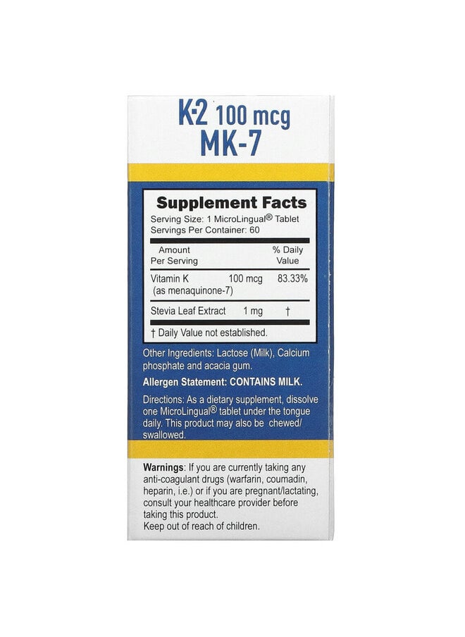 Superior Source Vitamin K-2, 100 mcg, 60 MicroLingual Instant Dissolve Tablets  - Image 2