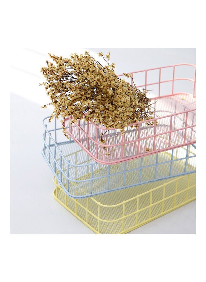 NIBEMINENT Iron Storage Basket Tabletop Box Modern Home Office Dormitory Accessory white 26*26*26cm - Image 2