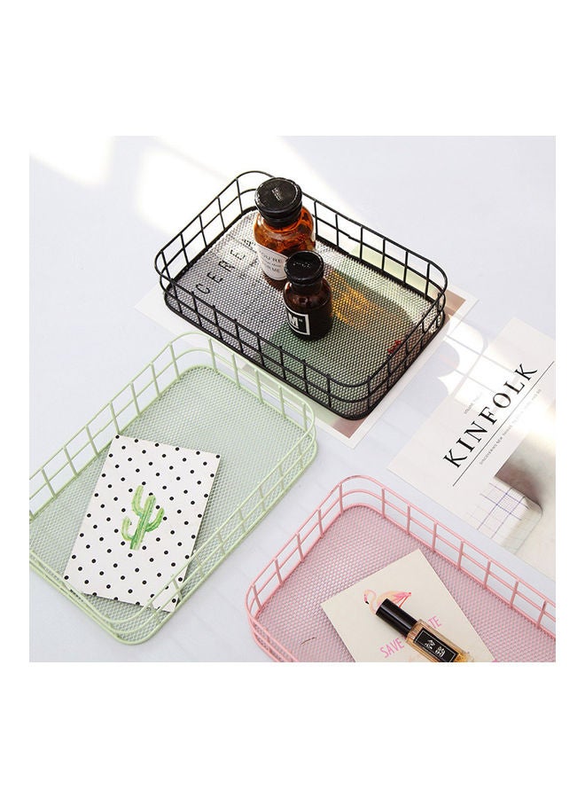 NIBEMINENT Iron Storage Basket Tabletop Box Modern Home Office Dormitory Accessory white 26*26*26cm - Image 3