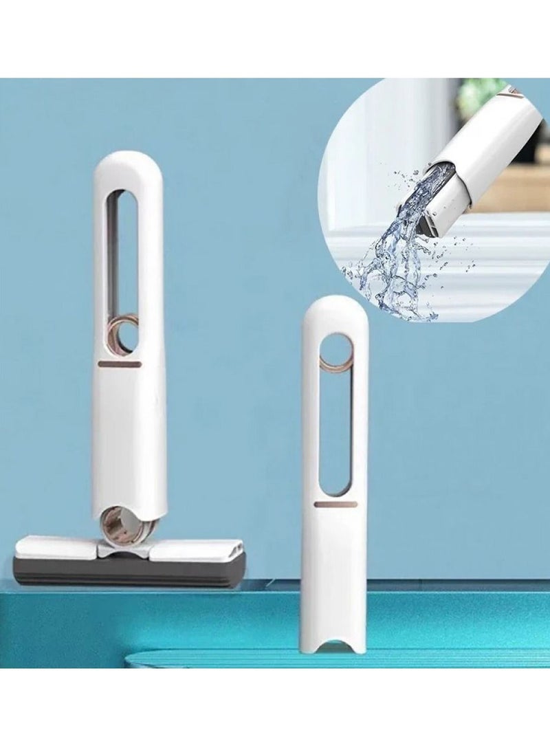 DubaiGallery Portable Mini Mop Wet and Dry Use Self Squeeze Sponge Mop Lazy Hand Wash Free Strong Absorbent Mop for Bathroom Kitchen Desktop Glass Tableware - Image 2
