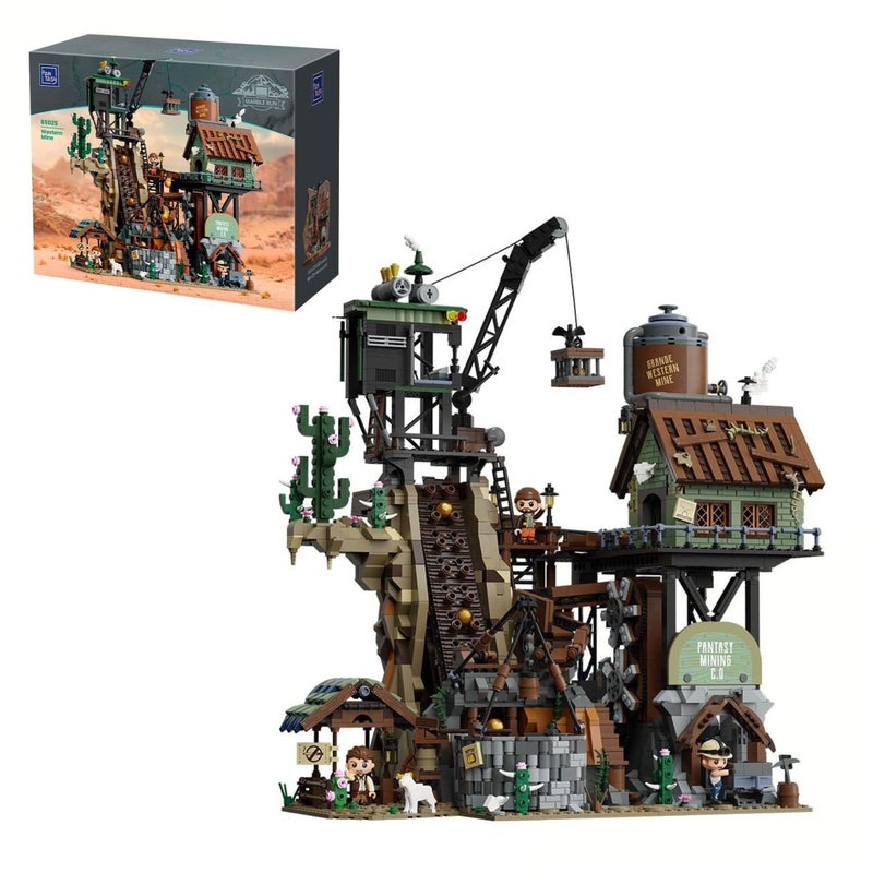 PANTASY GBC Gold Rush Mining Building Set, Wild West Gold Building, Motorized Ball Contraption Diorama with Gear System, Type-C Powered Interactive Brick Kit, Mechanical Collectible Model for Adults - Image 1