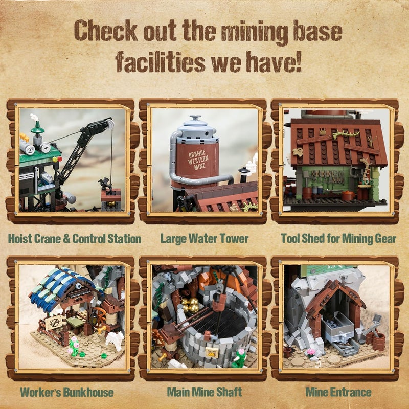 PANTASY GBC Gold Rush Mining Building Set, Wild West Gold Building, Motorized Ball Contraption Diorama with Gear System, Type-C Powered Interactive Brick Kit, Mechanical Collectible Model for Adults - Image 3