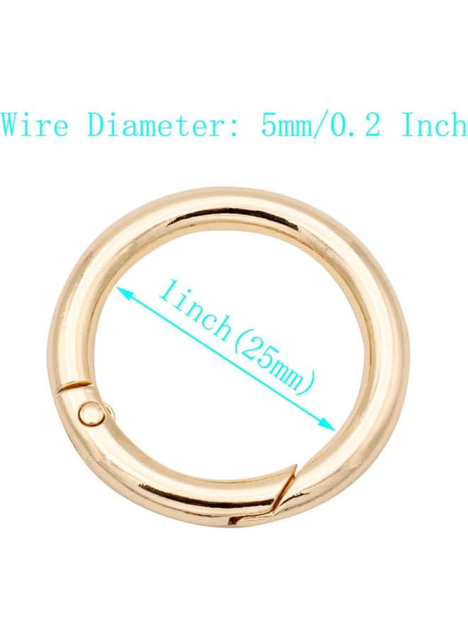 JWBIZ 15pcs Trigger Spring O Rings Round Carabiner Clip Snap for Keyrings Buckle, Bags,Purses (Gold, 1 inch), Gold, 1 inch - Image 2