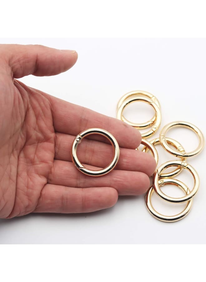 JWBIZ 15pcs Trigger Spring O Rings Round Carabiner Clip Snap for Keyrings Buckle, Bags,Purses (Gold, 1 inch), Gold, 1 inch - Image 4