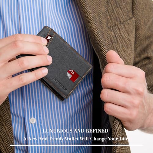 RUNBOX Wallet for Men and Women Slim Rfid Leather 2 ID Window With Gift Box - Image 5