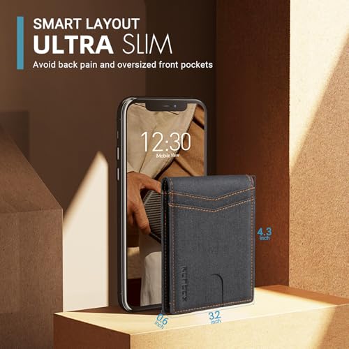 RUNBOX Wallet for Men and Women Slim Rfid Leather 2 ID Window With Gift Box - Image 3