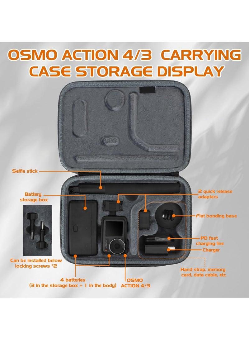 Carrying Case Fits for DJI Osmo Action 4 / Action 3 Hard Case Portable Storage Bag Travel Carry Case Protective Case Compatible with DJI OSMO Action 4/3 Adventure Combo Accessories - Image 2