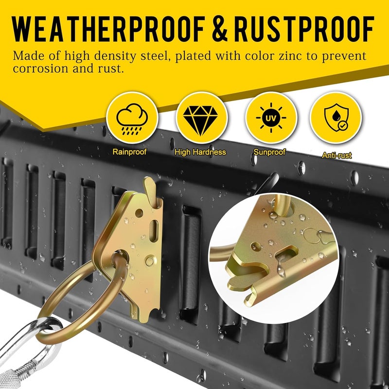 Eapele 20pcs Steel E-Track O Ring Tie-Down Anchors, Secure Cargo in Enclosed/Flatbed Trailers, Trucks, Load Limit of 1500lb - Image 4
