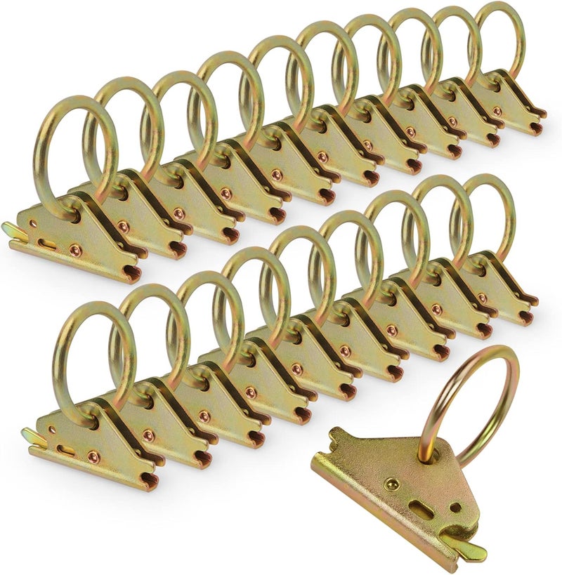 Eapele 20pcs Steel E-Track O Ring Tie-Down Anchors, Secure Cargo in Enclosed/Flatbed Trailers, Trucks, Load Limit of 1500lb - Image 1