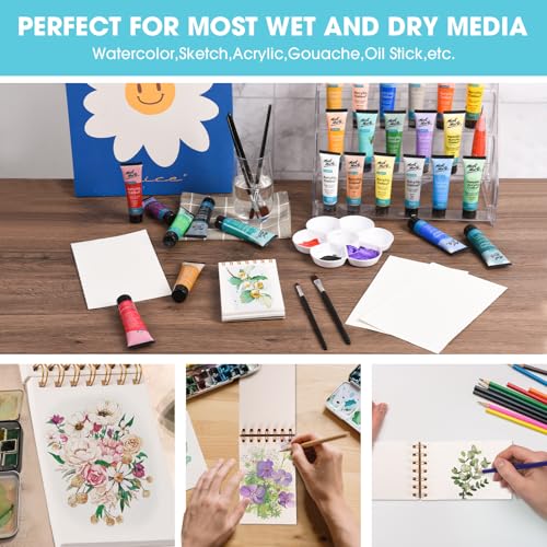 HONIBRA Watercolor Paper Pad 3.5"×5.5", Small Watercolor Sketchbook 140lb/300g, 30 Sheets Spiral Bound Art Journal for Drawing & Painting Gifts for for Artists - Image 5