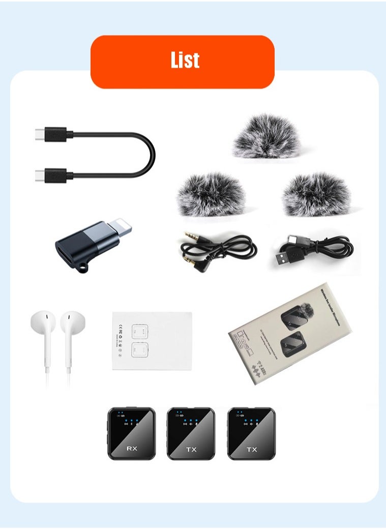 OULIYO - OULIYO Wireless Lavalier Microphone Tiktok Live Mobile Video Recording 2.4G Noise Reduction Mini Microphone Live Video Recording Vlog Interview Online Classroom Suitable for Apple and Android - Image 1