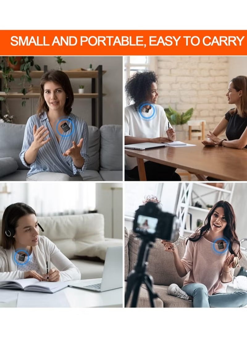 OULIYO - OULIYO Wireless Lavalier Microphone Tiktok Live Mobile Video Recording 2.4G Noise Reduction Mini Microphone Live Video Recording Vlog Interview Online Classroom Suitable for Apple and Android - Image 1
