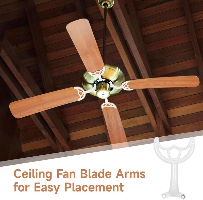 White 5-Pack Ceiling Fan Blade Arms for Fan Blade Replacement with Mounting Hardware - Image 3
