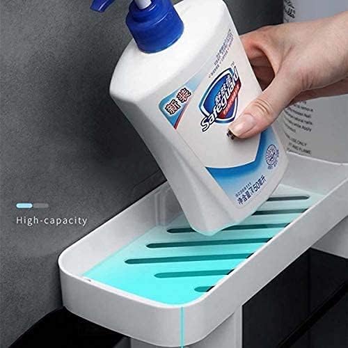MELUDI Multi Use Bathroom Shelf Plastic Bathroom ShelfKitchen ShelfBathroom Shelf and RackSoap Drainer Storage Rack Sink Sponge Holder with Hidden HooksMulti Storage Shelf Assorted - Image 4