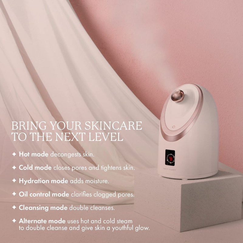 Vanity Planet Senia Hot and Cold Facial Steamer by Vanity Planet - Detoxifying Aromatherapy Facial Steamer with Smart Steam Technology - Unclog Pores & Blackheads Cleaner Detoxifies, Cleanses & Moisturizes Skin - Image 4