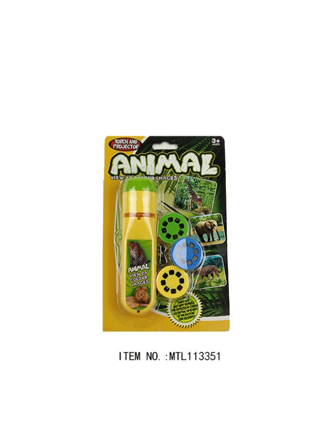 Hot Children's Projection Flashlight Baby Story Projector Slide Puzzle Early Education Toys-Color:Animal Projection Flashlight  - Image 1