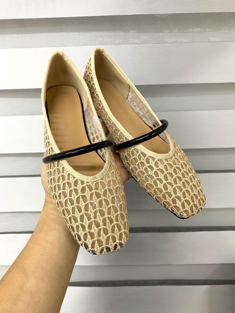 And Fast Delivery! Grape Mom Same Style Oxygen Girl French Square Head Hollow Woven Shoes With Shallow Mouth For Women - Image 1