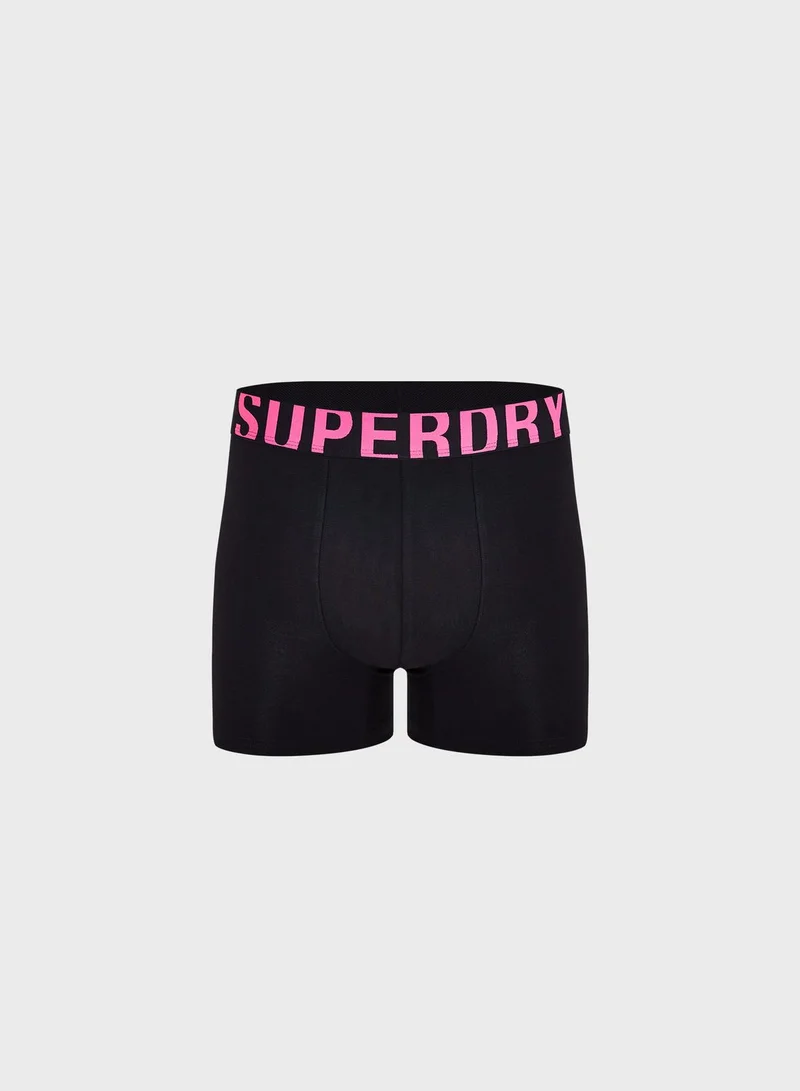 Superdry 2 Pack Logo Band Boxers