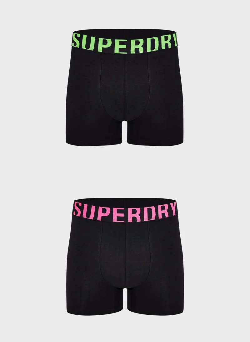 Superdry 2 Pack Logo Band Boxers
