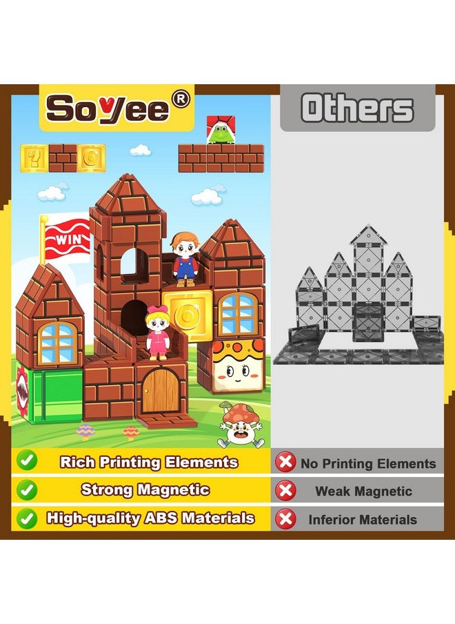Soyee Magnetic Tiles Toddler Kids Toys Construction Building Blocks for Kids 3+ Toddler Kids Preschool Learning Toys for Boys Girls  - Image 3