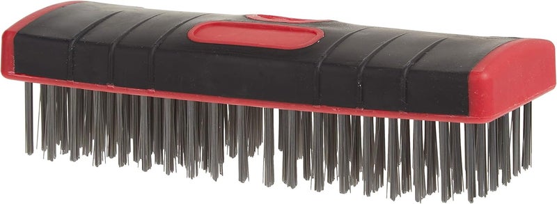 Red Devil 4166 7-Inch Soft Grip Stainless Steel Scrub Brush - Image 1