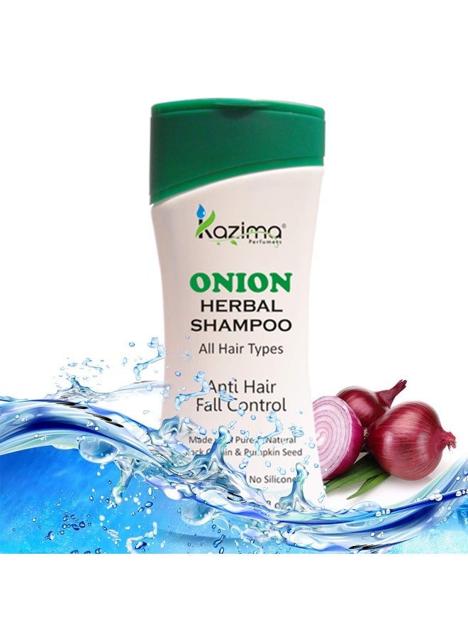 KAZIMA Onion Herbal Shampoo with Multi Vitamins & Milk Proteins, 200ml - Image 2