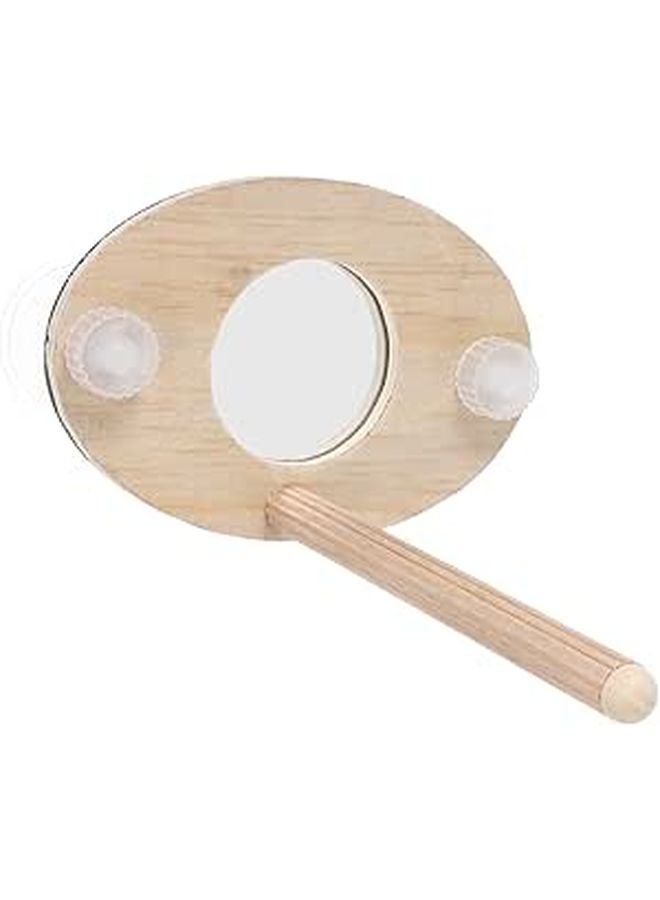 Wooden Parrot Stand with Mirror Perch Kit Small Bird Cage Accessory for Training Chewing - Image 1