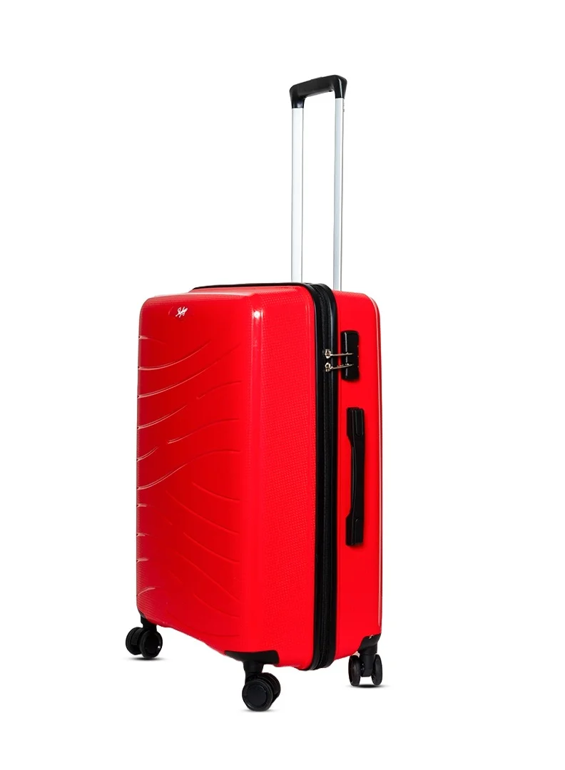 Skybags Set of 3 Polypropylene Solid Pattern Maxx 8W Luggage Trolly 360°|4 Wheeler| Cabin-55cm Medium-67, Large-79cm, Red