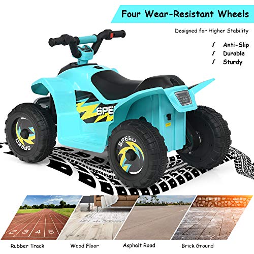 Costzon Kids ATV 6V Battery Powered Electric Quad ForwardReverse Switch Rear Wheeler Motorized Ride On Mini Vehicle Car for Toddlers Boys Girls Ride on ATV Blue - Image 5