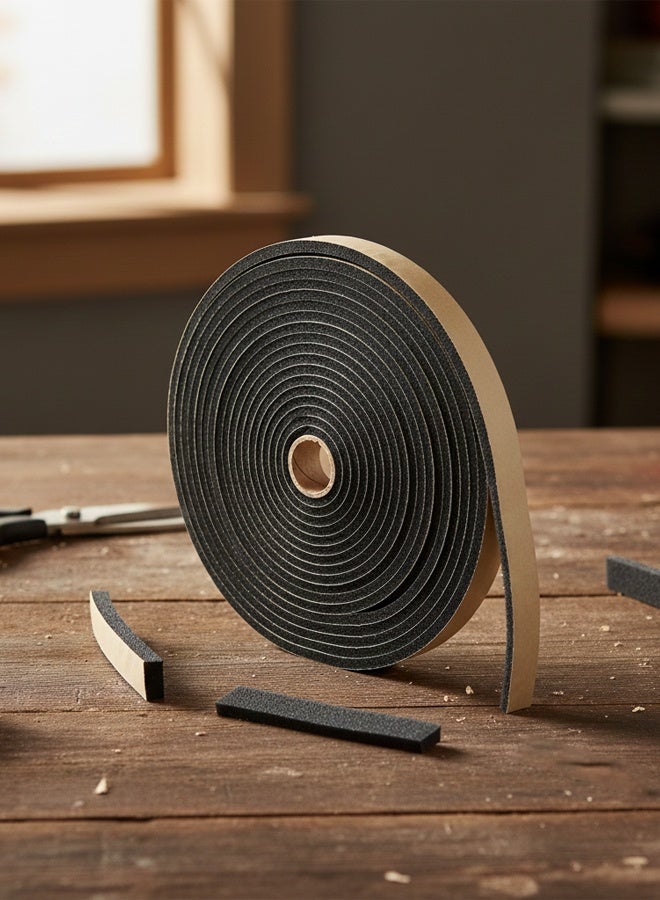 High Density Self-Adhesive Foam Seal Tape – 10M Weather Stripping Roll for Doors & Windows – Sound-Proof, Waterproof, Insulation Seal – Easy Peel & Stick - Image 1
