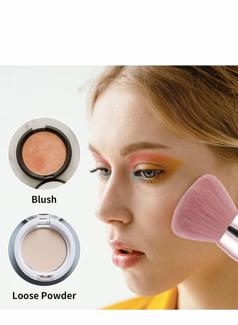 Excefore Nail Art Dust Powder Remover Brush, Nail Art Dust Cleaner Brush, Soft Kabuki Cleaner Brush for Makeup, for Makeup or Nail Arts Powder Brush - Image 4