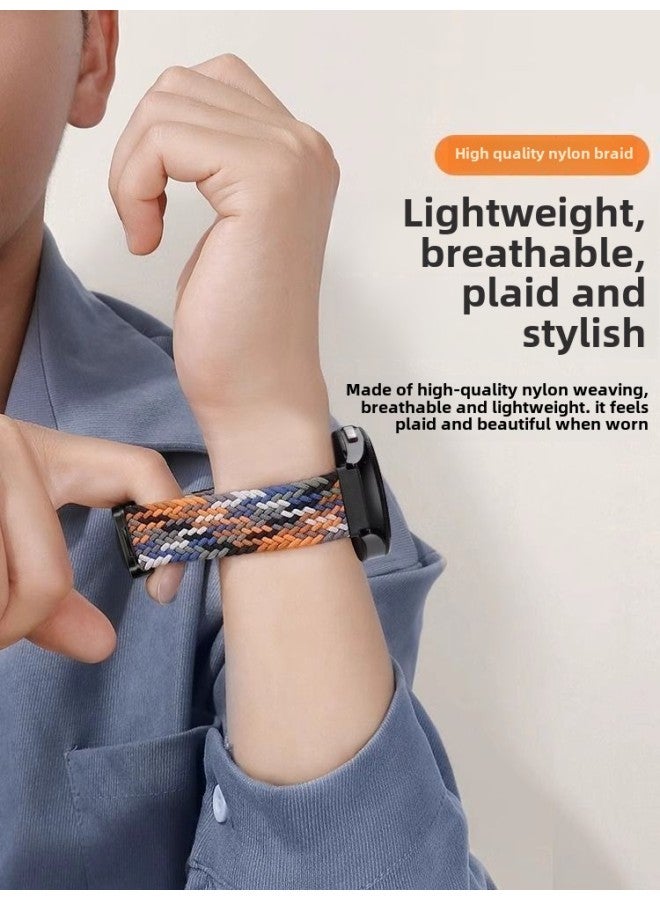 For OPPO Watch3pro Watch 4pro Strap Nylon Braided Magnetic Buckle Watch2/1 Women Folding Buckle-Color:Cream Pink Sand-watch3pro Strap + Black Connector